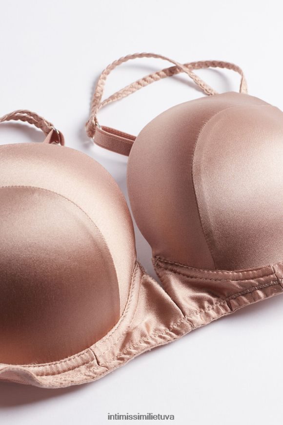 moterys satino rožinė mia silk super push-up liemenėlė Intimissimi apatinis trikotažas 248BPB791