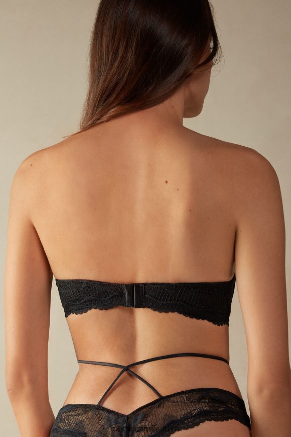 moterys juodas Monica jausminga beribė liemenėlė Intimissimi apatinis trikotažas 248BPB640