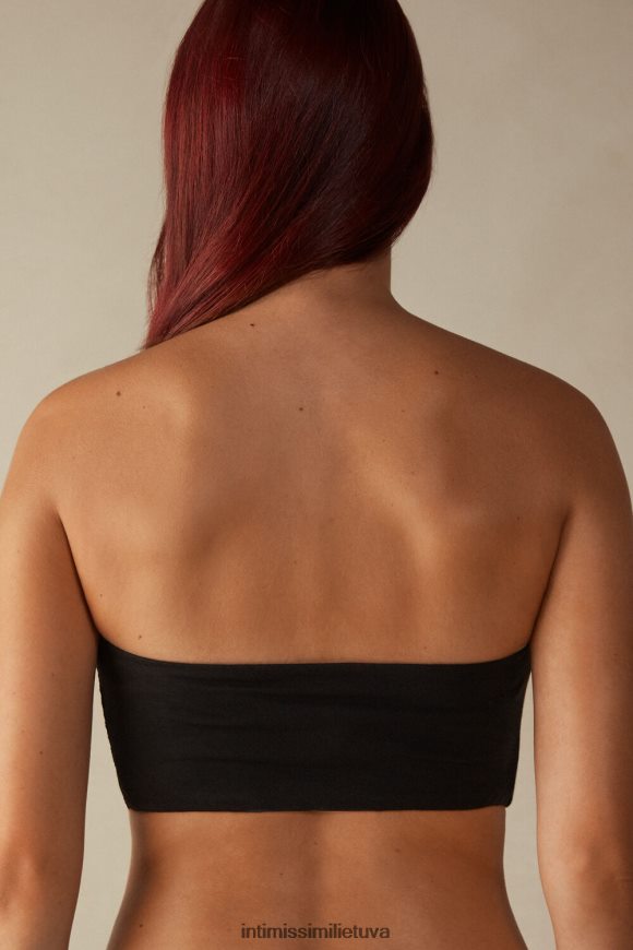 moterys juodas medvilninės juostos viršus Intimissimi apatinis trikotažas 248BPB1362