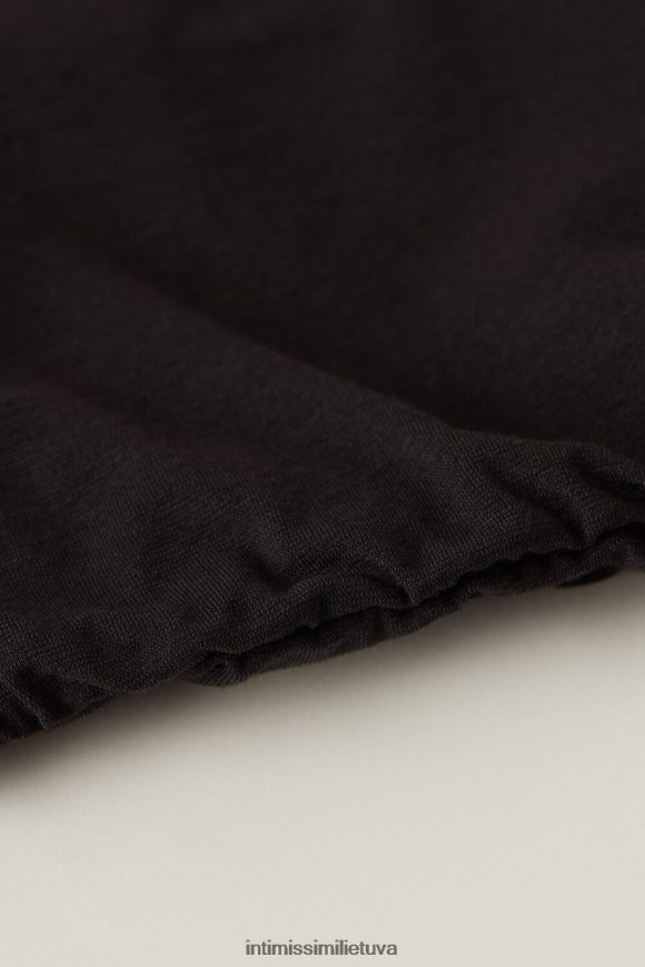 moterys juodas medvilninės juostos viršus Intimissimi apatinis trikotažas 248BPB1362