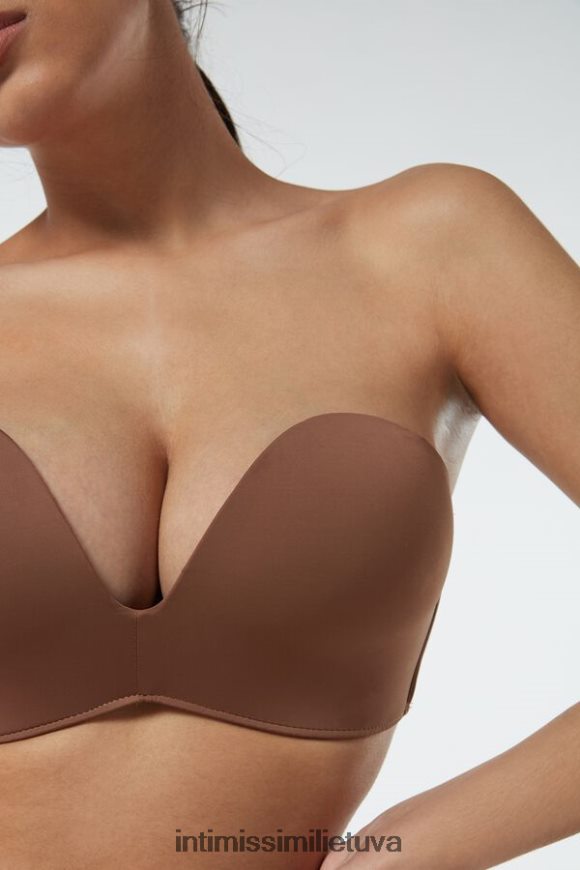 moterys tamsiai smėlio spalvos laura mikropluošto bandeau liemenėlė Intimissimi apatinis trikotažas 248BPB770