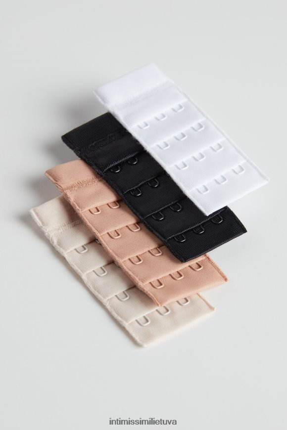 moterys balta/juoda/švelna smėlio/šilko rožinė liemenėlės nugaros ilgintuvai su 3 kabliukais Intimissimi apatinis trikotažas 248BPB606