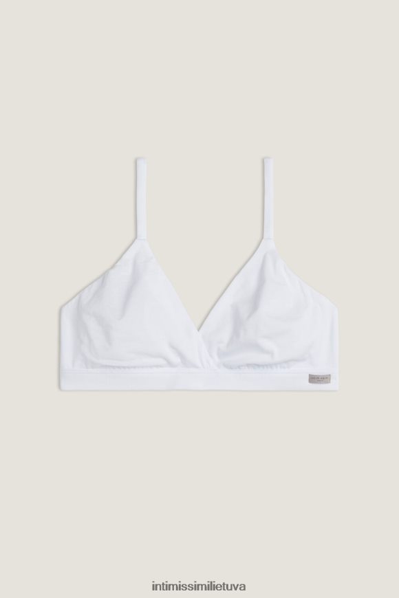 moterys baltas emma natūralios medvilnės trikampė liemenėlė Intimissimi apatinis trikotažas 248BPB756