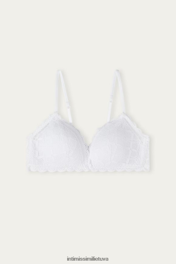 moterys baltas tiziana nėrinių trikampė liemenėlė Intimissimi apatinis trikotažas 248BPB713