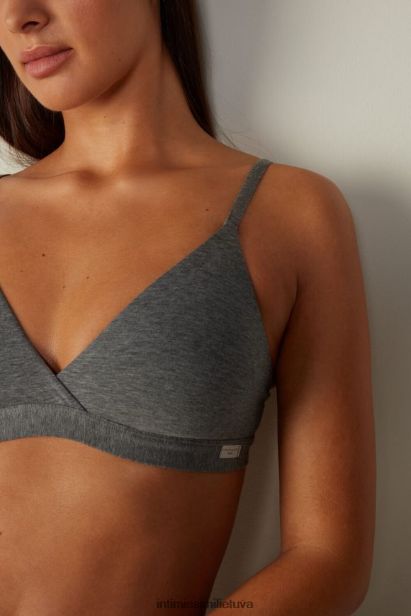 moterys debesų pilkos spalvos mišinys emma natūralios medvilnės trikampė liemenėlė Intimissimi apatinis trikotažas 248BPB703