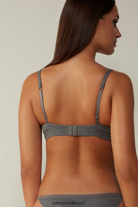 moterys debesų pilkos spalvos mišinys emma natūralios medvilnės trikampė liemenėlė Intimissimi apatinis trikotažas 248BPB703