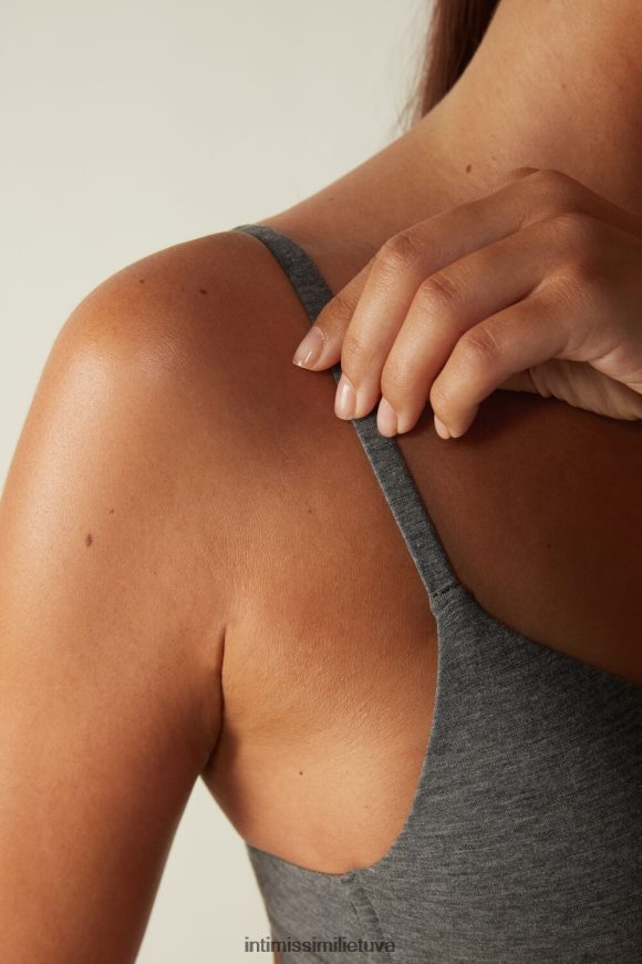 moterys debesų pilkos spalvos mišinys tiziana natūralios medvilnės trikampė liemenėlė Intimissimi apatinis trikotažas 248BPB723