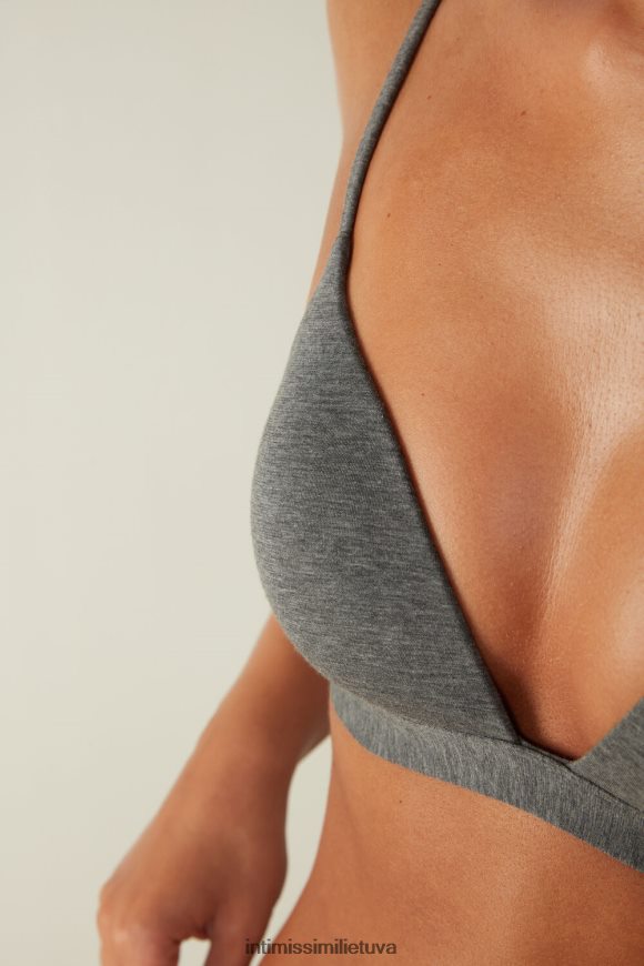 moterys debesų pilkos spalvos mišinys tiziana natūralios medvilnės trikampė liemenėlė Intimissimi apatinis trikotažas 248BPB723