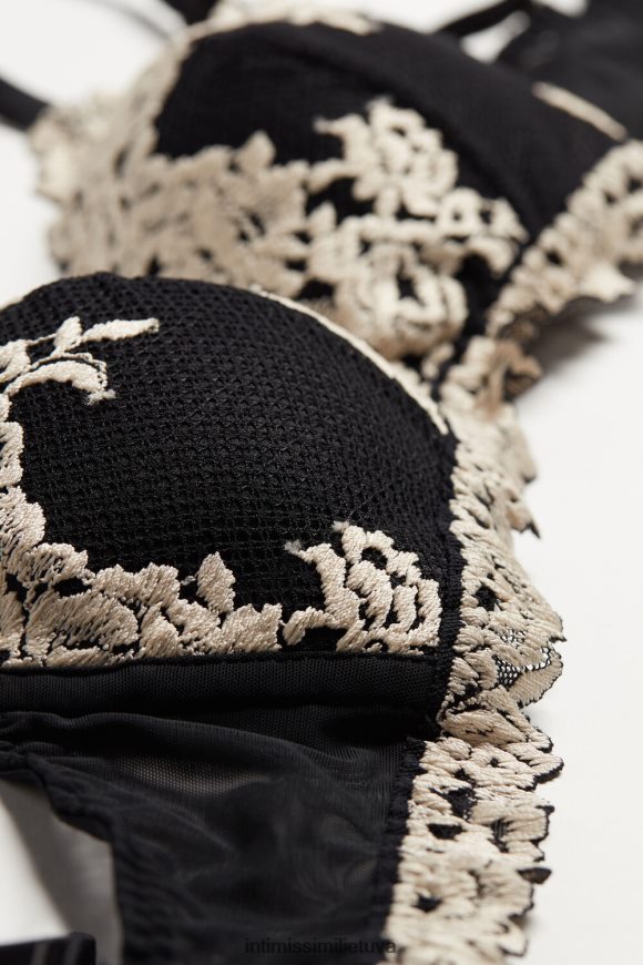 moterys juoda/dramblio kaulo gražių gėlių tiziana trikampė liemenėlė Intimissimi apatinis trikotažas 248BPB749