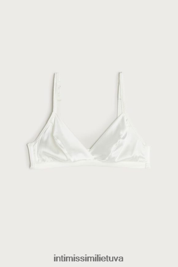 moterys milteliai balti emma šilkinė trikampė liemenėlė Intimissimi apatinis trikotažas 248BPB797