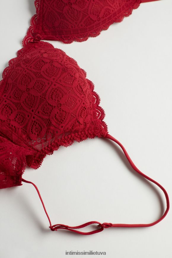 moterys raudona tiziana nėrinių trikampė liemenėlė Intimissimi apatinis trikotažas 248BPB661