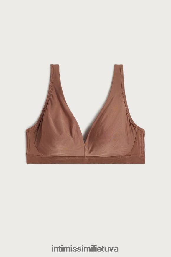 moterys tamsiai smėlio spalvos lara itin lengva mikropluošto trikampė liemenėlė Intimissimi apatinis trikotažas 248BPB771