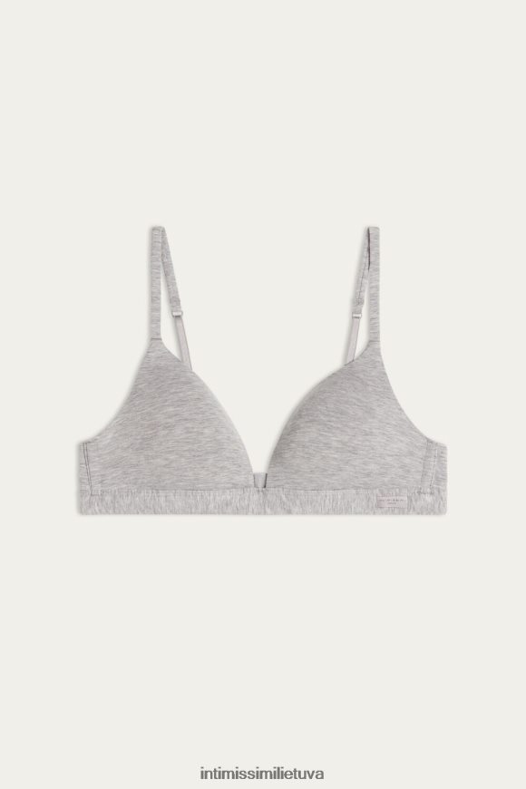 moterys šviesiai pilkas melanžas tiziana natūralios medvilnės trikampė liemenėlė Intimissimi apatinis trikotažas 248BPB739