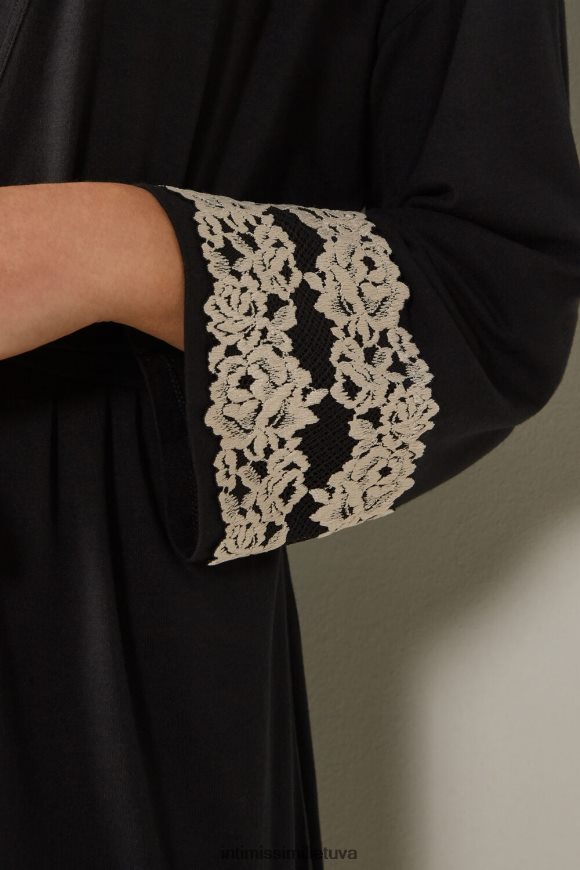 moterys juoda/dramblio kaulo grazios gėlės modalinis negligee Intimissimi drabužiai 248BPB1644