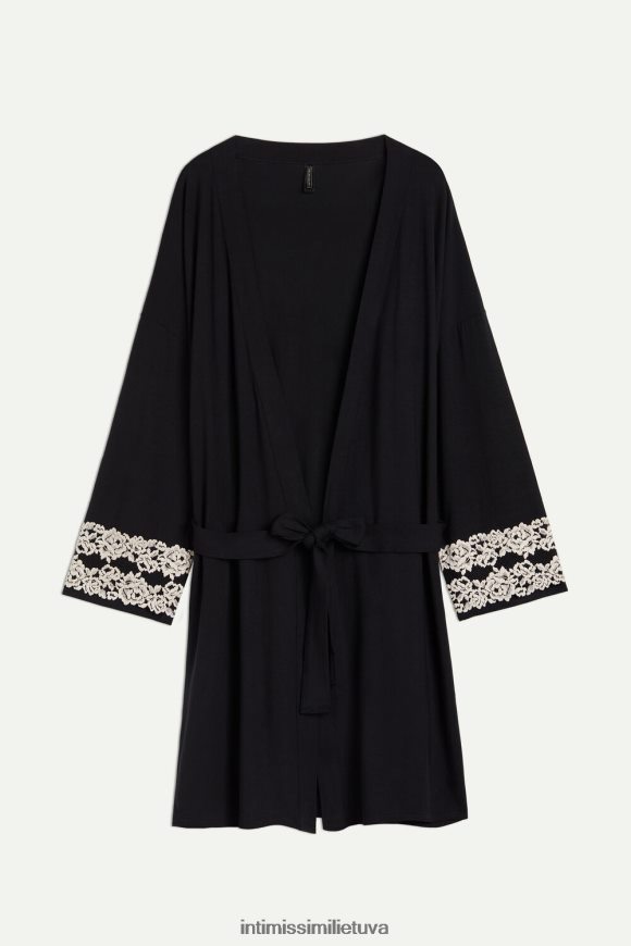 moterys juoda/dramblio kaulo grazios gėlės modalinis negligee Intimissimi drabužiai 248BPB1644