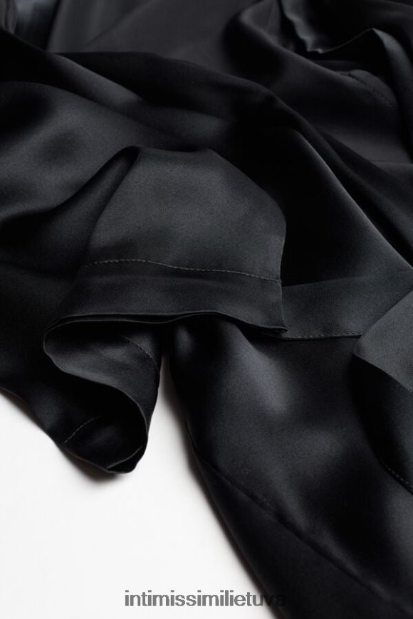 moterys juodas šilko kimono Intimissimi drabužiai 248BPB1679