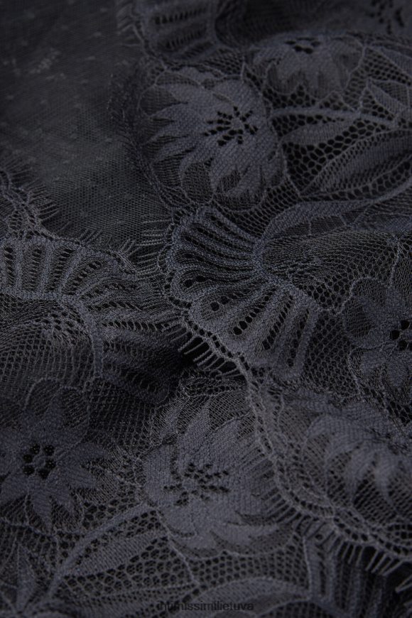 moterys juodas jausmingų gėlių plumetis tiulis ir nėriniuotas chalatas Intimissimi drabužiai 248BPB1498