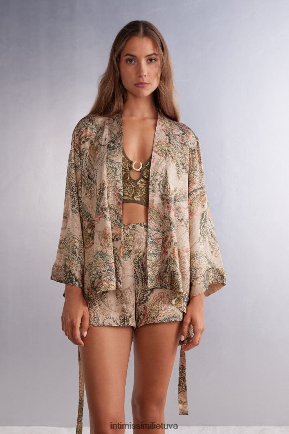 moterys šv.auksinė deivė aukso deivės viskozės satino kimono Intimissimi drabužiai 248BPB1492