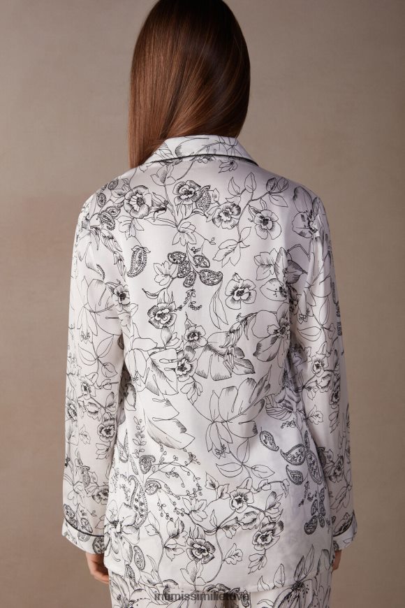 moterys gryno džiaugsmo spaudinys pure joy satino viršutinė dalis ilgomis rankovėmis Intimissimi drabužiai 248BPB1546