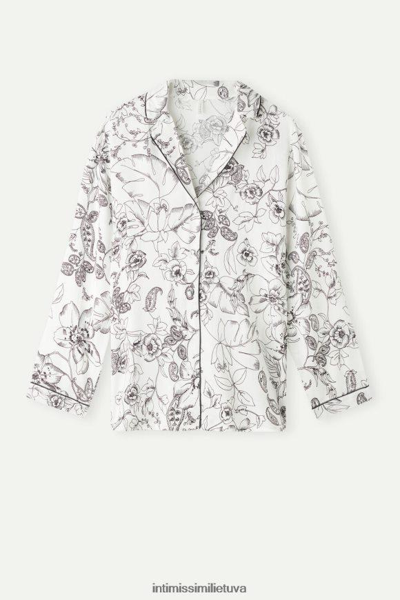 moterys gryno džiaugsmo spaudinys pure joy satino viršutinė dalis ilgomis rankovėmis Intimissimi drabužiai 248BPB1546