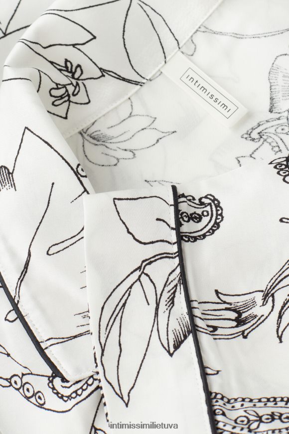 moterys gryno džiaugsmo spaudinys pure joy satino viršutinė dalis ilgomis rankovėmis Intimissimi drabužiai 248BPB1546