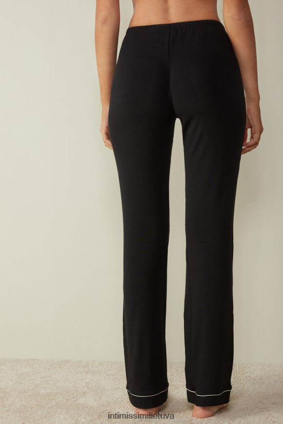 moterys juodas ilgos mikromodalinės kelnės Intimissimi drabužiai 248BPB1671