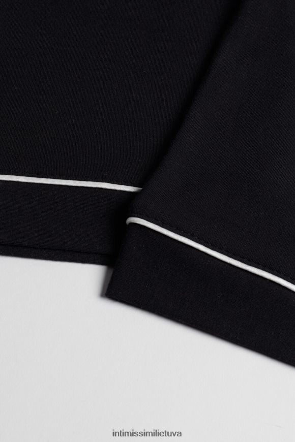 moterys juodas ilgos mikromodalinės kelnės Intimissimi drabužiai 248BPB1671