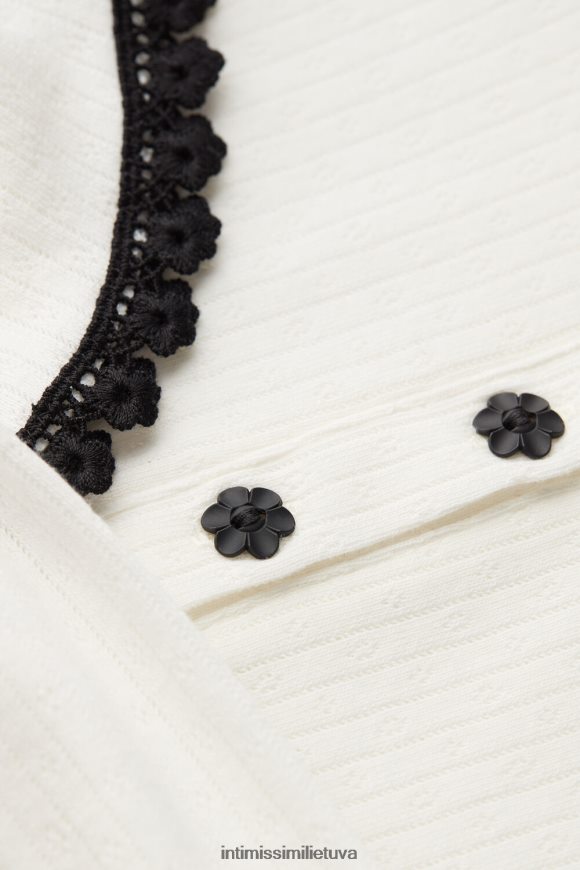 moterys milteliai balti pure joy senelio viršutinė dalis ilgomis rankovėmis Intimissimi drabužiai 248BPB1557