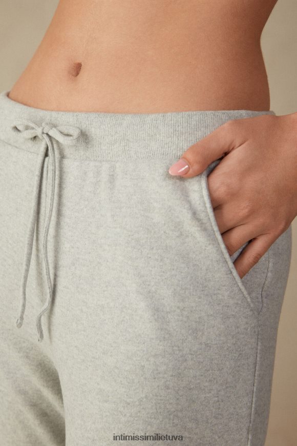 moterys pilkas melanžas šiltos prisiglaustos kelnės viso ilgio su rankogaliais kulkšnys Intimissimi drabužiai 248BPB1599