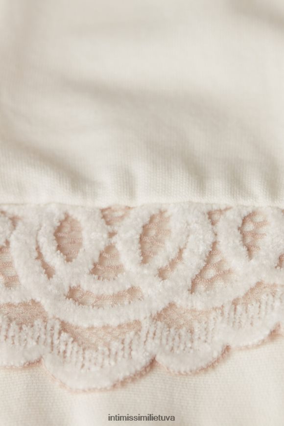 moterys pudra balta/antikvarinė rožinė romantiškas miegamojo modalas su vilnoniais rankogaliais viso ilgio kelnėmis Intimissimi drabužiai 248BPB1591