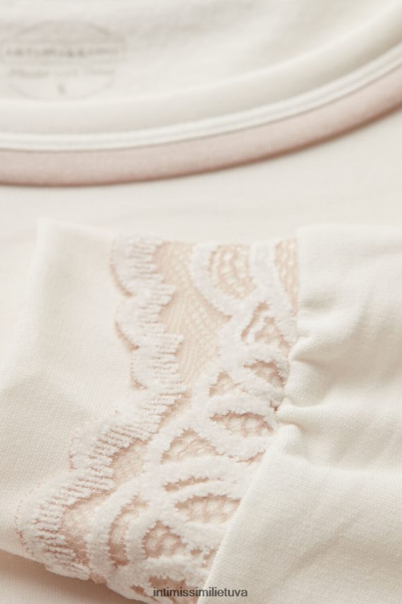 moterys pudra balta/antikvarinė rožinė romantiškas miegamojo modalas su vilnos viršumi Intimissimi drabužiai 248BPB1590