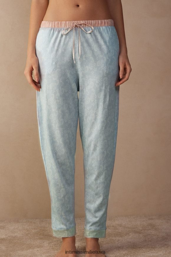 moterys romantiškas kašmyro raštas romantiškos kašmyro spalvos medvilninės kelnės Intimissimi drabužiai 248BPB1545