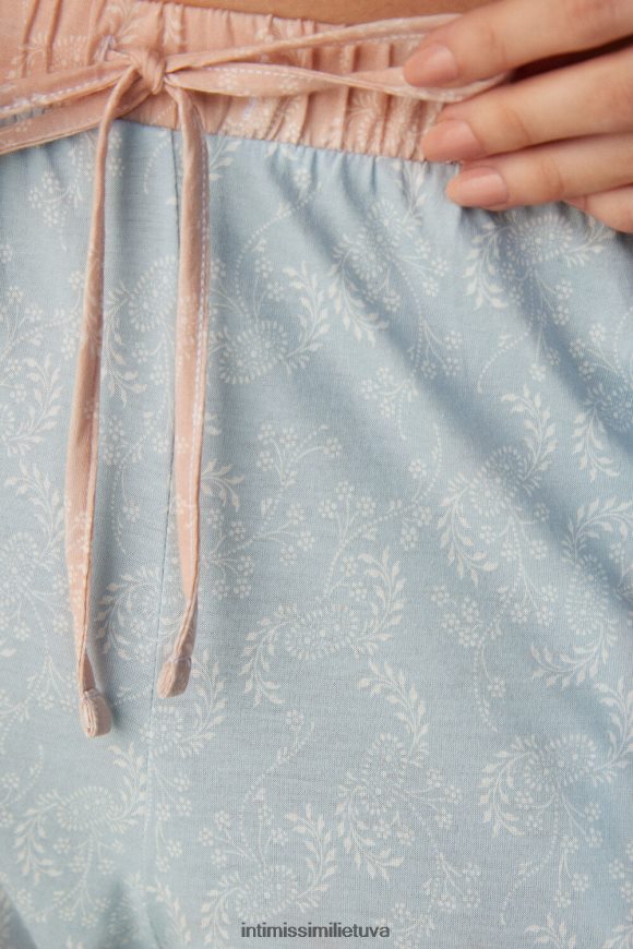 moterys romantiškas kašmyro raštas romantiškos kašmyro spalvos medvilninės kelnės Intimissimi drabužiai 248BPB1545