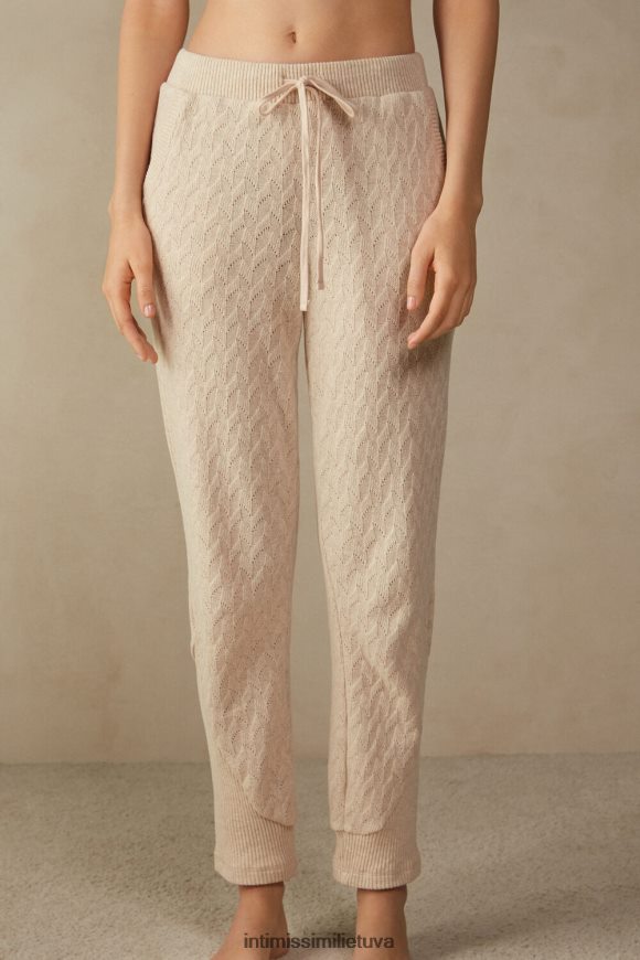 moterys smėlio spalvos mišinys žieminės pynimo kelnės viso ilgio su rankogaliais kulkšnys Intimissimi drabužiai 248BPB1612