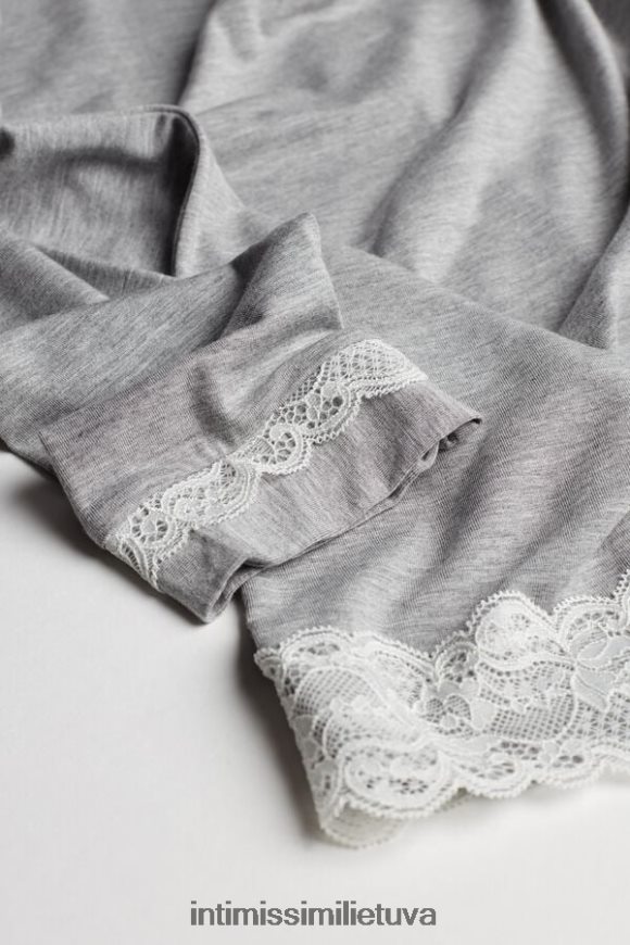 moterys šviesiai pilkas melanžas ilgomis rankovėmis apvalia iškirpte apvalia iškirpte Intimissimi drabužiai 248BPB1677