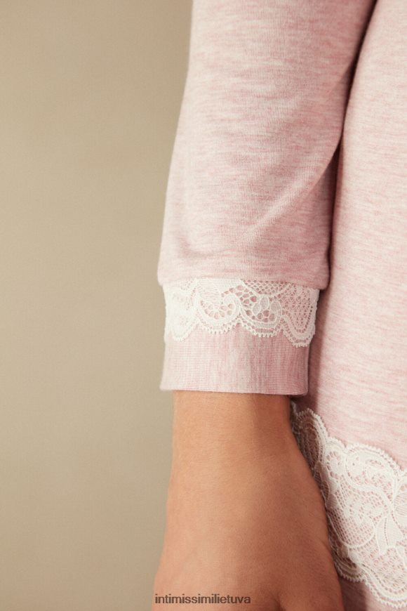 moterys šviesiai rožinis melanžas ilgomis rankovėmis apvalia iškirpte apvalia iškirpte Intimissimi drabužiai 248BPB1621