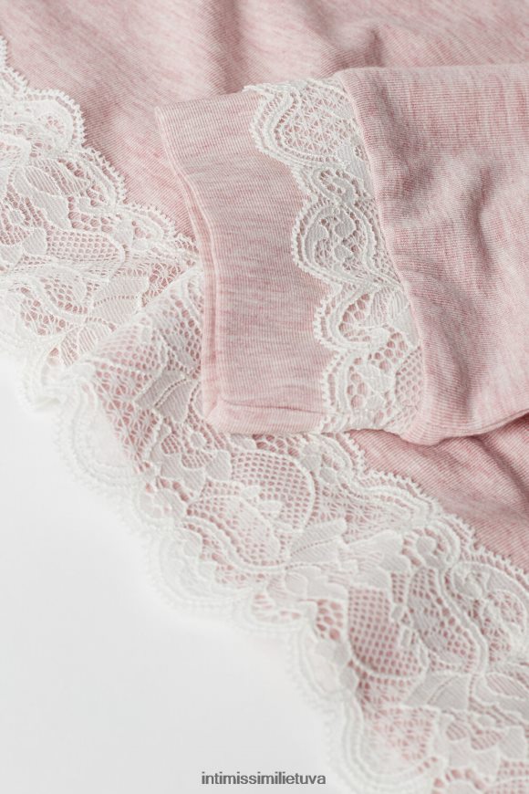 moterys šviesiai rožinis melanžas ilgomis rankovėmis apvalia iškirpte apvalia iškirpte Intimissimi drabužiai 248BPB1621