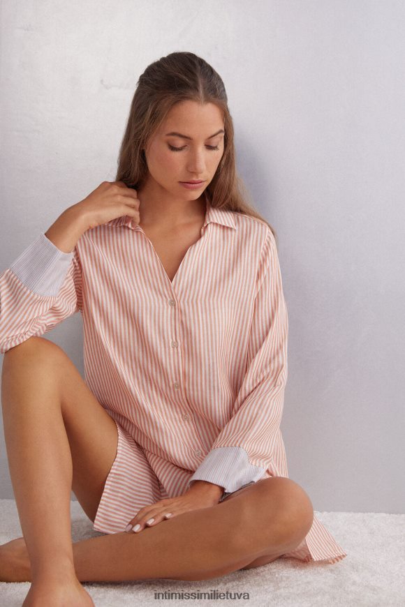 moterys rūdžių juostelės nesibaigiantis vasarinis naktinis marškinys su sagomis Intimissimi drabužiai 248BPB1493