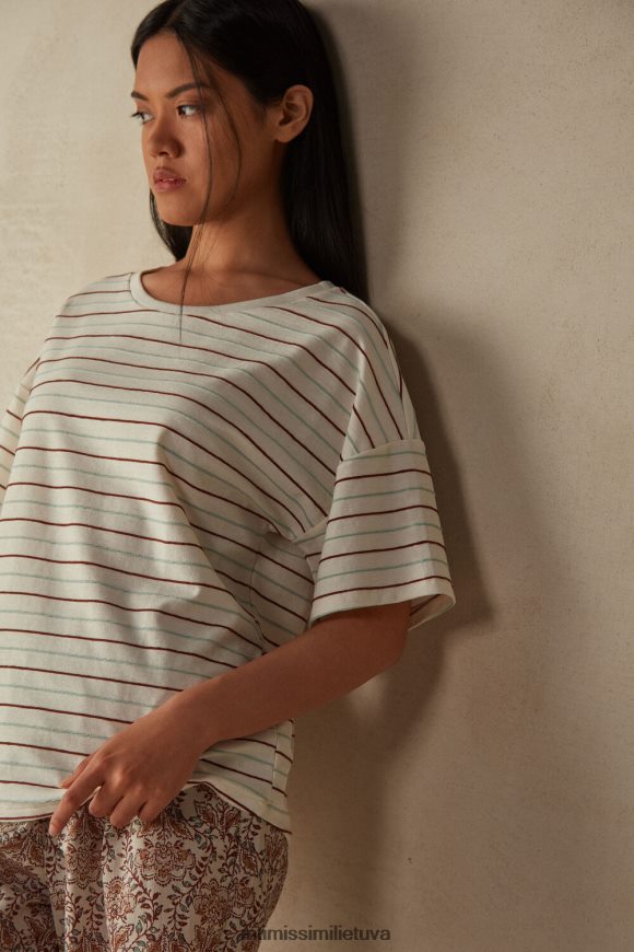 moterys Rygos prieskonių sodas prieskonių sodas trumpomis rankovėmis medvilninis viršus Intimissimi drabužiai 248BPB1627