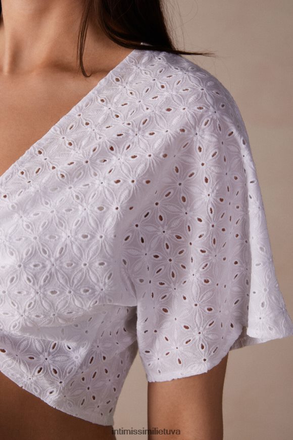 moterys baltas Hello sunshine wrap-over sangallo spalvos Intimissimi drabužiai 248BPB1529