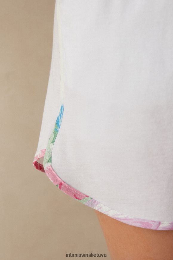 moterys baltas vasariniai sodo itin gaivūs supima medvilniniai šortai Intimissimi drabužiai 248BPB1633
