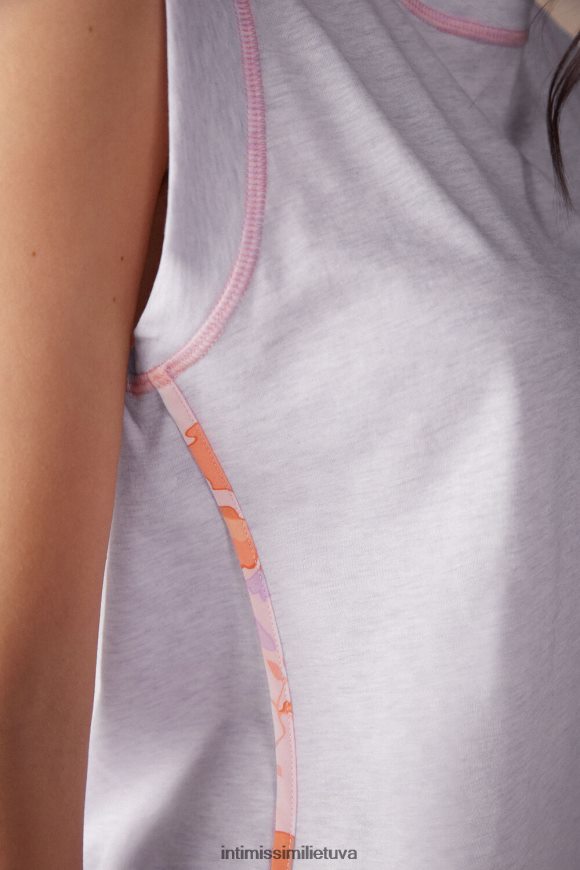 moterys bianco vilkdalgių ir abrikosų itin gaivus supima medvilninės liemenės viršus Intimissimi drabužiai 248BPB1516