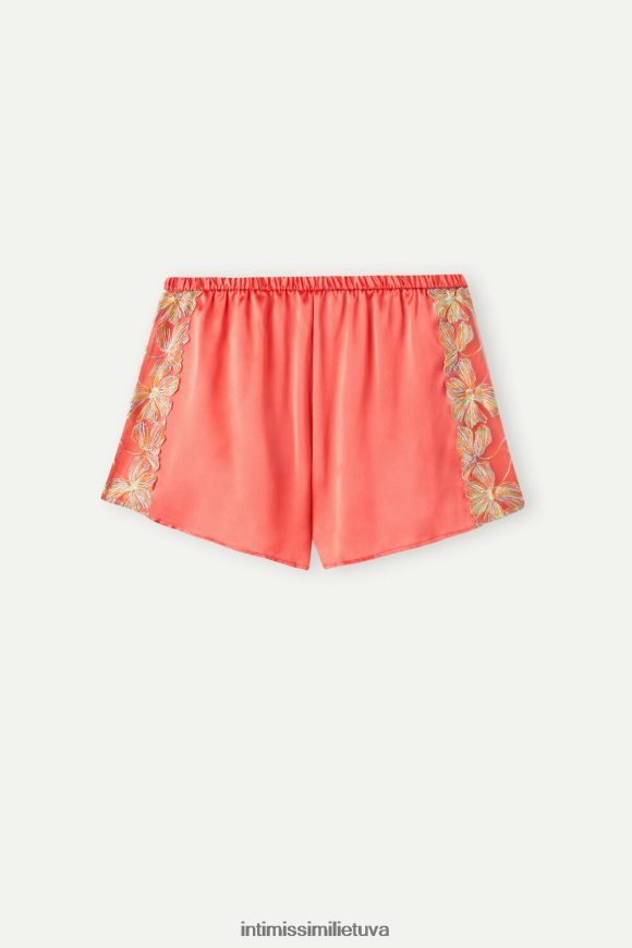 moterys koralų raudonumo saldainių spalvų šilkiniai šortai Intimissimi drabužiai 248BPB1519