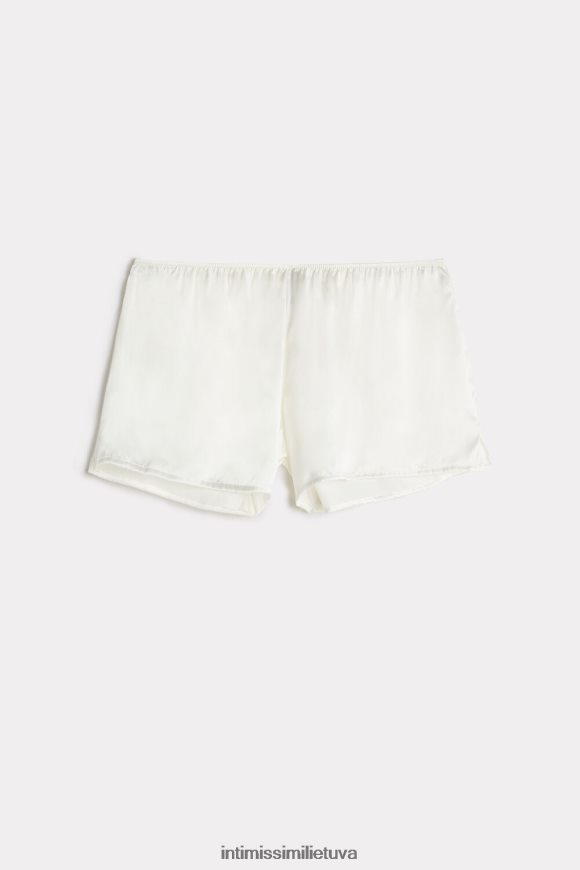 moterys milteliai balti švelnūs šilko-satino šortai Intimissimi drabužiai 248BPB1674