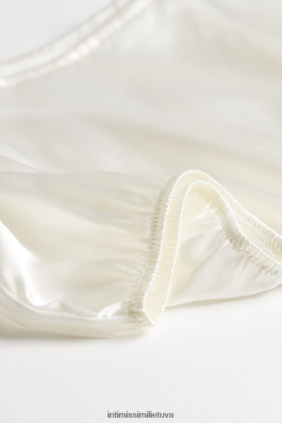 moterys milteliai balti švelnūs šilko-satino šortai Intimissimi drabužiai 248BPB1674