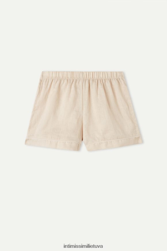 moterys smėlio spalvos virvė jachtos naktiniai lininiai šortai Intimissimi drabužiai 248BPB1524
