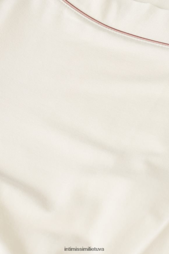 moterys vanilės dramblio kaulo modaliniai šortai su kontrastinga apdaila Intimissimi drabužiai 248BPB1526