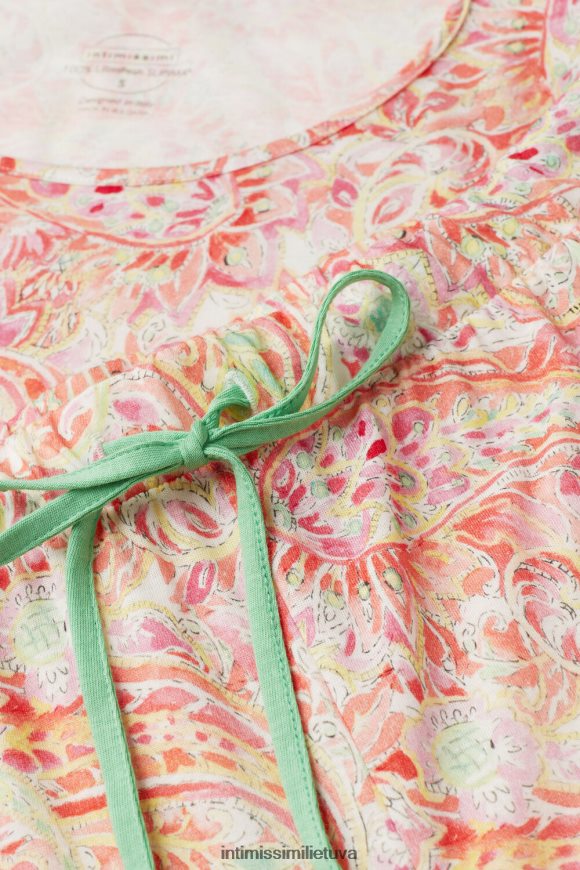 moterys vasaros kašmyro raštas vasaros kelionė trumpomis rankovėmis itin gaivus supima medvilninis džemperis Intimissimi drabužiai 248BPB1511