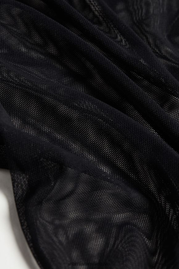 moterys juodas tiulio korpusas ilgomis rankovėmis Intimissimi drabužiai 248BPB1408