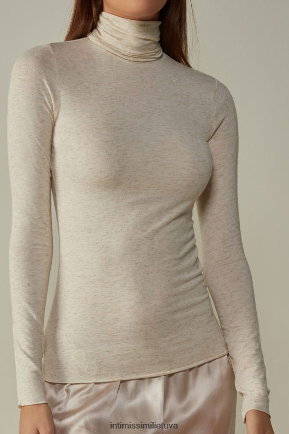 moterys baltas luošas lengvas modalas su šlubuojančiu kašmyrui aukštu kaklu Intimissimi drabužiai 248BPB1381